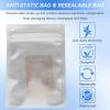 100 Pieces Antistatic Bag Resealable Bags Zipper Bag for SSD HDD and Electronic Device Antistatic Sealing Pocket Smell Proof Bags Zipper Foil Bags Packaging Pouch Food Storage Sample Bags(8 * 12cm) view 3
