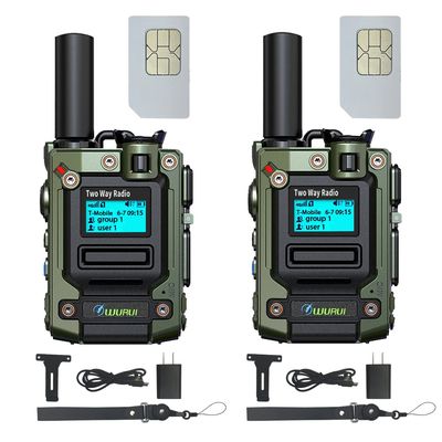 2 Pieces K300 Global-PTT Two-Way Radios 4G LTE Connectivity Long Range Communication, Up to 5000 Miles (2greenwithSIM)
