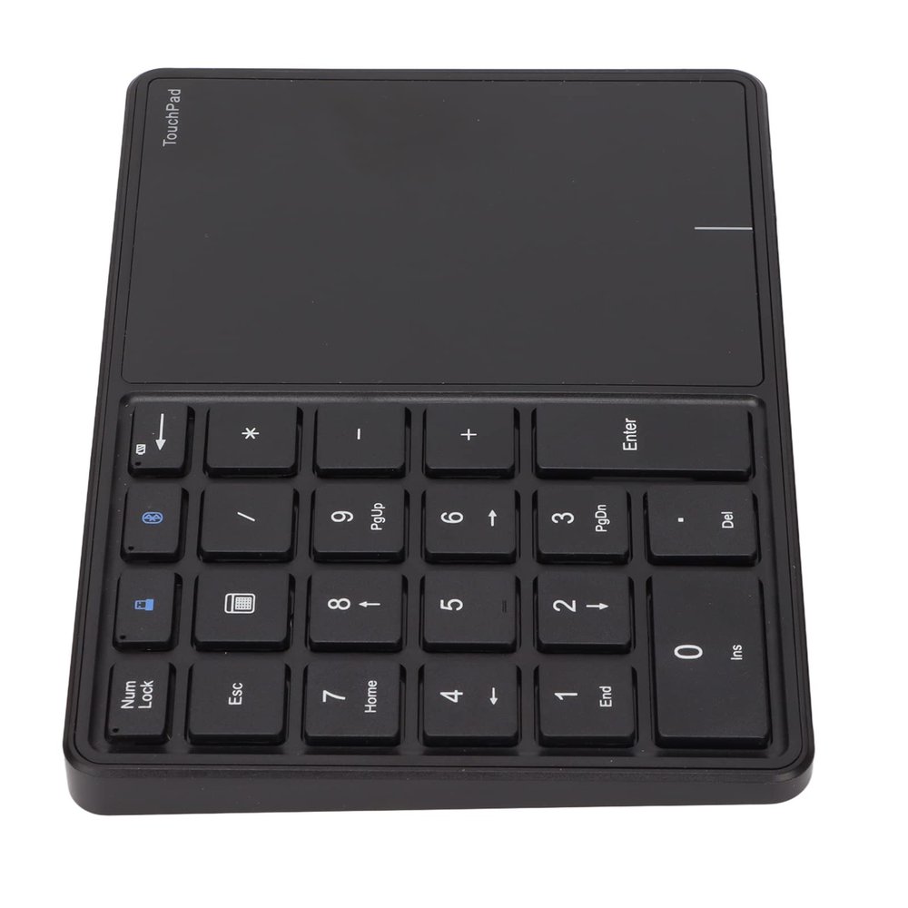 KIMISS 2 in 1 Number Pad Touchpad 22 Keys BT4.2 2.4G Type C Charging 500mAh Battery Numeric Keypad Number Pad (Black)