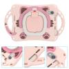 Case Cover Case Compatible with iPad Mini 6th Generation 2021 8.3 Inch Cute Cat Case Compatible with Kids Friendly Protective Cover Drop-Proof Shock-Proof W Rotating Kickstand+Handle+Shoulder Strap Ta view 4