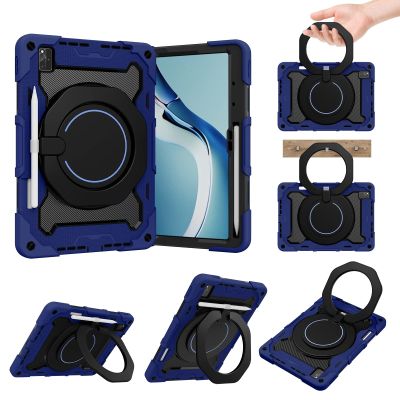 Case Cover Kids Case Compatible with Huawei MatePad Pro 12.6" (2021) ,360 Rotatable Handle Stand Case Three-in-one Shatter-Resistant Shell, Drop-Proof,Shoulder Strap Tablet Cover ( Color : Dark blue