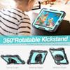 Case Cover Compatible with Lenovo Smart Tab M8 HD 8 inch TB-8505F/8505X/8705F Heavy Duty Shockproof TPU Case,Protective Cover W Screen Protector 360 Swivel Kickstand+Hand Strap+Shoulder Strap Tablet C view 2