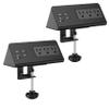 Nightstand Edge Mount Power Strip with USB-C Ports Tabletop Surge Protector Desk Clamp Power Sockets with 3 AC Outlets &4 Fast Charging USB Ports for Home Office Hotel and Dormitory (Black(2-Pack)) view 1