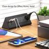 Nightstand Edge Mount Power Strip with USB-C Ports Tabletop Surge Protector Desk Clamp Power Sockets with 3 AC Outlets &4 Fast Charging USB Ports for Home Office Hotel and Dormitory (Black(2-Pack)) view 3