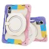 Case Cover Kids Case Compatible with Xiaomi Mi Pad 5 Pro 12.4 inch ,360 Rotatable Handle Stand Case Three-in-one Shatter-Resistant Shell, Drop-Proof,Shoulder Strap Tablet Cover ( Color : Rainbow pink view 1