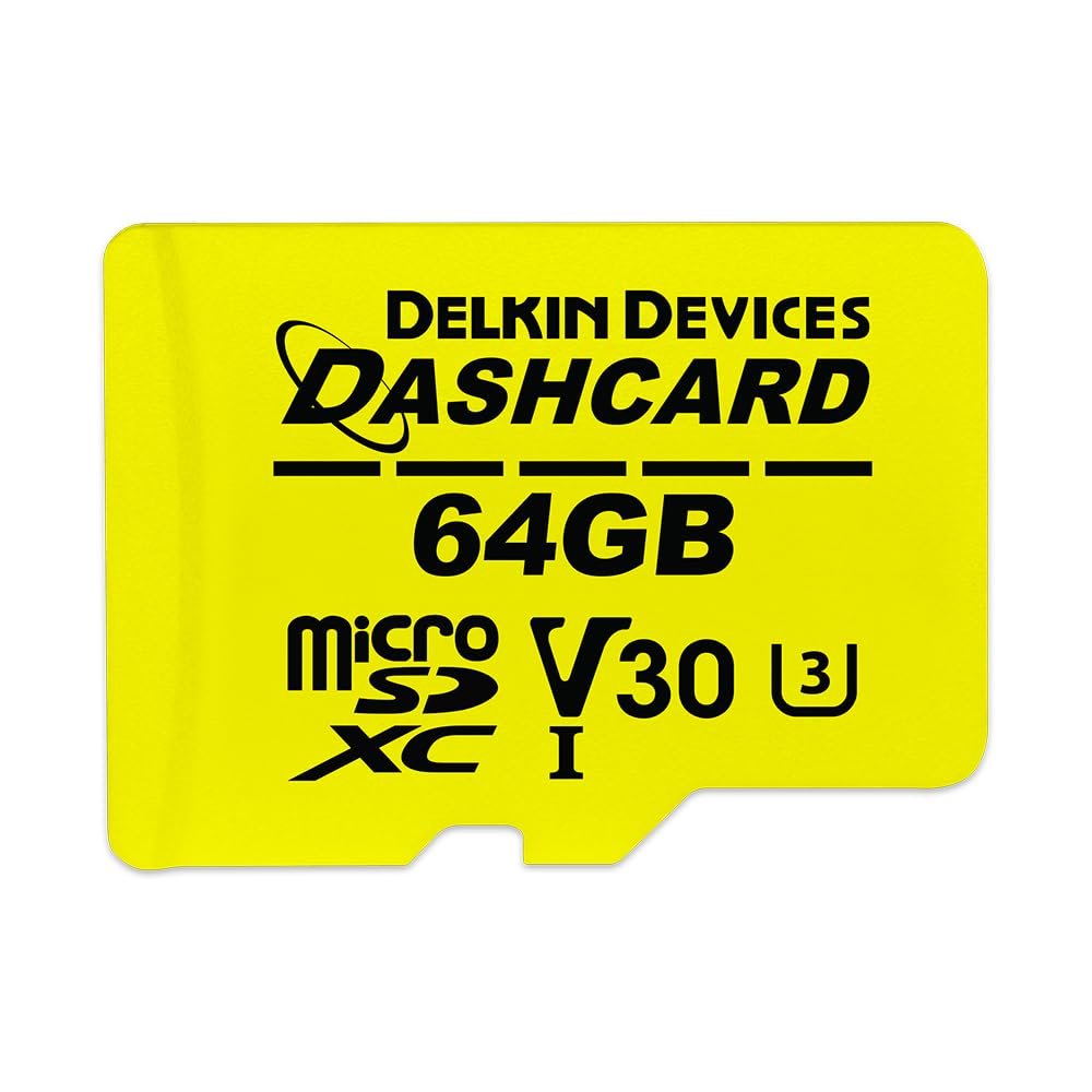 Delkin 64GB microSD Card UHS-I U3/V30 with Adapter  DASHCARD | High-Endurance Memory Card for Dash Cams, Security Cameras, GoPro & More | Up to 140,000 Hours of Use | Fast & Reliable Performance