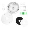 ENS Custom Drilling Junction Box for Security Cameras - Aluminum Enclosure - Dome/Turret/Bullet/Fisheye Cameras Base, 2 Side and 1 Bottom 3/4" Holes - White, 4.5" Diameter, 8 Pack view 3