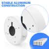 ENS Custom Drilling Junction Box for Security Cameras - Aluminum Enclosure - Dome/Turret/Bullet/Fisheye Cameras Base, 2 Side and 1 Bottom 3/4" Holes - White, 5.9" Diameter, 4 Pack view 4