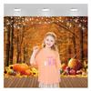 MAQTT 7X5FT Autumn Thanksgiving Photography Background Forest Autumn Harvest Pumpkin Baby Bathing Children's Birthday Party Backdrop Banner Props Photo view 2