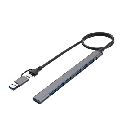 7 Ports USB 2.0/USB 3.0 HUB Docking Adapter High Speed Transmission Multi-Port USB/Type-c Expander for Laptop, PC Computer