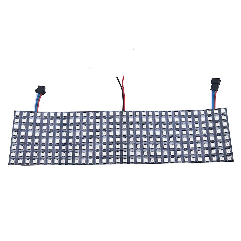 WS2815 RGB 5050SMD Individually Addressable Digital 8x32 256 Pixels 12.5in x 3.1in LED Matrix Flexible FPCB Full Color Works with SP110E ,SP105E,SP107E,SP108E,K-1000C etc Image Video Display DC12V