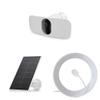 Arlo Pro 3 Floodlight Camera, White & Solar Panel Charger (2021 Released) Certified Accessory, White & Outdoor Charging Cable Certified Accessory - 25 ft, White view 1