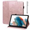 VODEFOX Case for Lenovo Tab M10 Plus 3rd Gen Case 10.6 Inch 2022,Cute Embossed Lace Flower PU Leather Kickstand Flip Cover with Card Solts Elastic Loop Band for Lenovo Tab M10 Plus 3rd Gen - Golden view 1