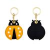 Fruits Animals Cute GPS Airtag Keychain Finder Tracker with Key Ring Cover Leather Keychain Case Holder Apple Air Tag-ladybug view 1