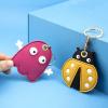 Fruits Animals Cute GPS Airtag Keychain Finder Tracker with Key Ring Cover Leather Keychain Case Holder Apple Air Tag-ladybug view 4