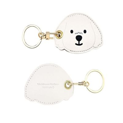 COLORFUL BLING Fruits Animals Cute GPS Airtag Keychain Finder Tracker with Key Ring Cover Leather Case Holder Apple AirTag-teddy