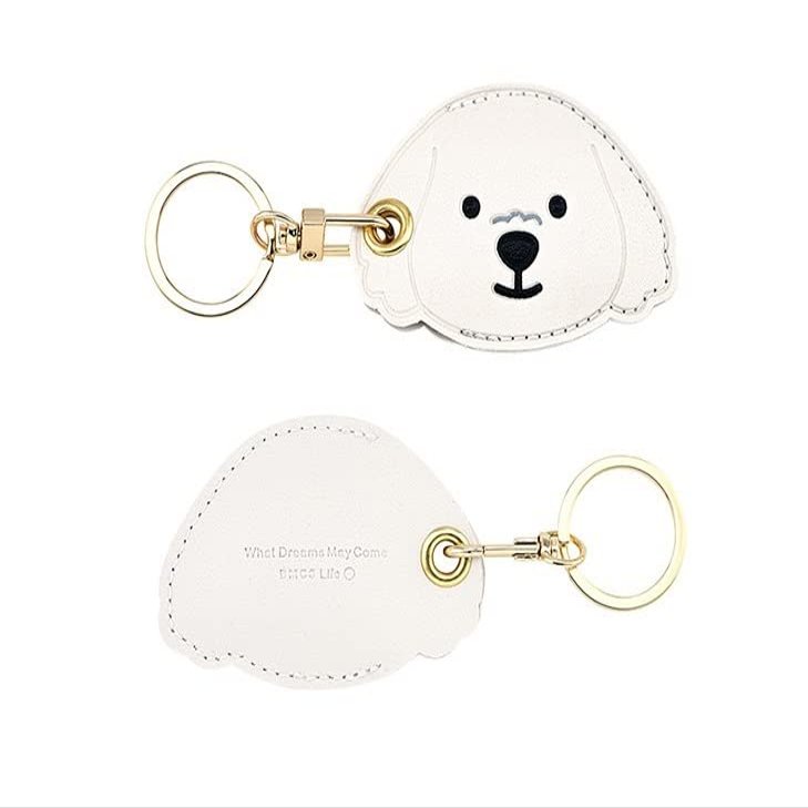 COLORFUL BLING Fruits Animals Cute GPS Airtag Keychain Finder Tracker with Key Ring Cover Leather Case Holder Apple AirTag-teddy