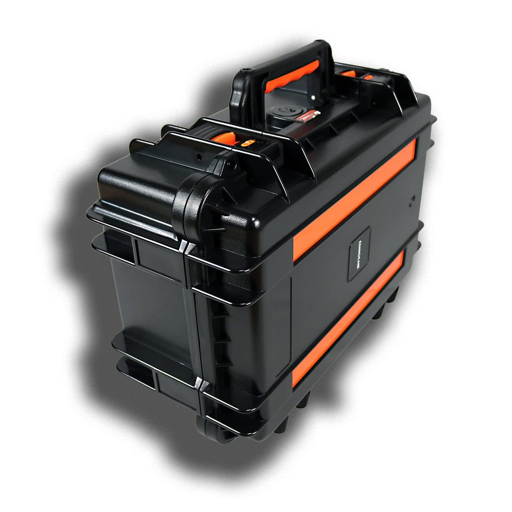 (#EN3824) All Weather Professional Protective Hard Case, IP67 Waterproof, Anti-Crushing, Auto Balance Valve, Toggle Latching Clamp, for Outdoor, Extreme Environment, Camera, Drones, Lens, Electronics