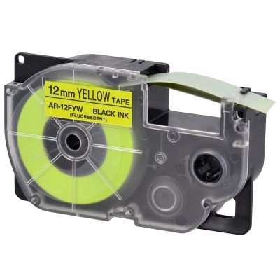 USUPERINK 100 Pack Compatible for XR-12FYW AR-12FYW XR12FYW Black on Fluo Yellow 12mm Label IT Tape Cartridge for KL-G2 KL-60 KL-100 KL-120 KL-750 KL-780 KL-7000 EZ Label Printer