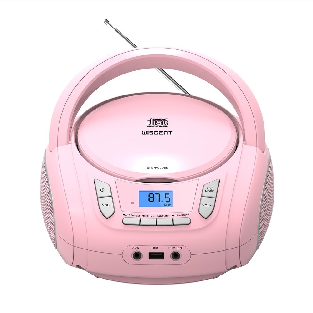 WIITHINK Portable CD Player Boombox with Bluetooth,FM Radio,USB MP3 Playback,AUX-in,Headphone Jack,CD-R/RW and MP3 CDs Compatible,Small CD Player for Home or Outdoor