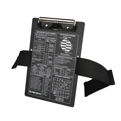 R SPIDER WIRELESS Pilot Aluminum VFR Kneeboard, with Metal Clip and Pen Holder, Durable Elastic Strap, Large Size