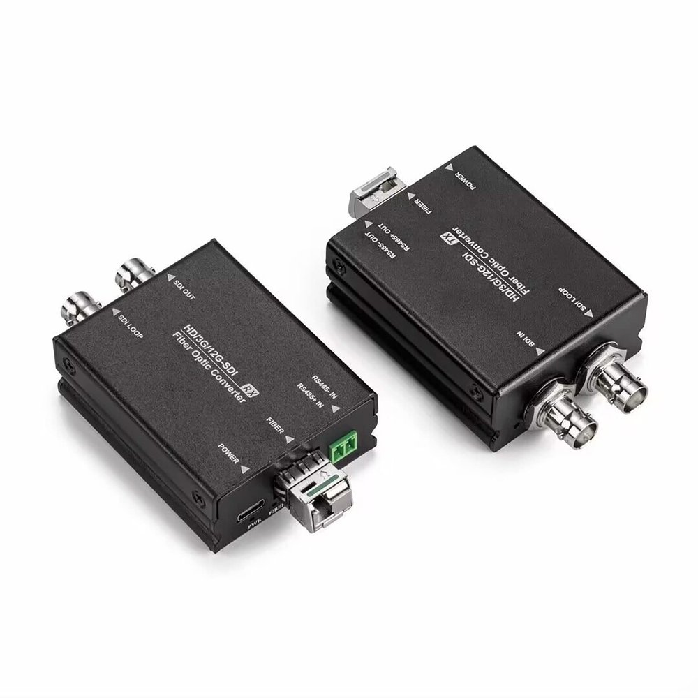 Wekuant 12G-SDI Video to Fiber Optic Converters Kit, with RS485, Singlemode up 20Km Compatible 6G-SDI 3G-SDI HD-SDI for UHDTV 4K 8K HDTV and More