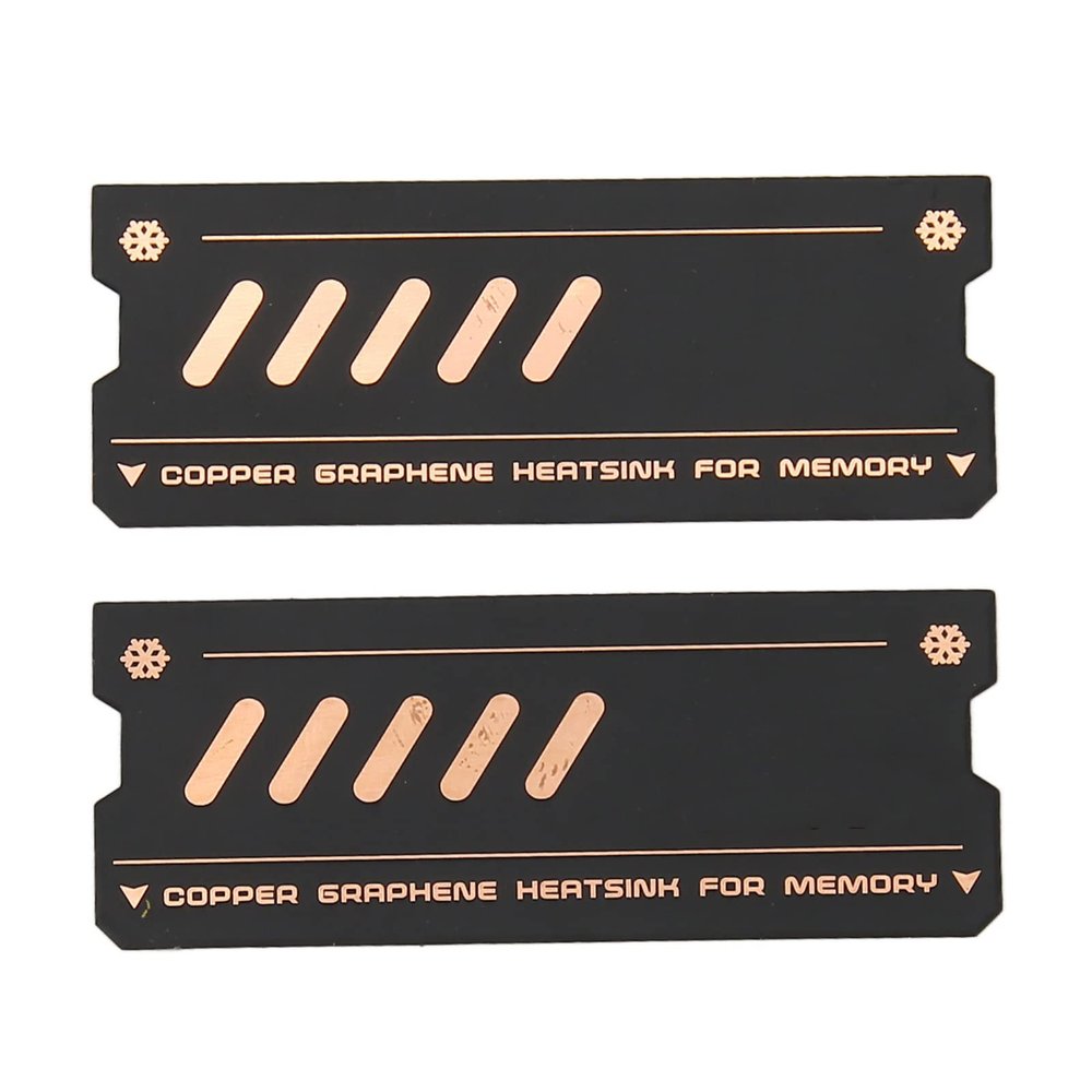 2pcs DDR5/DDR4 Cooling Heatsink Graphene Fast Conduction Stable Copper Heat Sink for DDR4 DDR5 Laptop Memory