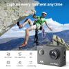 AKASO EK7000 4K30fps Action Camera with 64GB MicroSDXC U3 Memory Card 131ft Waterproof Camera with EIS 4X Zoom Remote Control Ultra HD 20MP Underwater Camera with Accessories Kit view 2