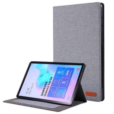SGTD Case Cover Compatible with Samsung Galaxy Tab S6 Lite 10.4" P610/615 Case, Flip Fold Stand Case Protective Fabric Print Cover with Auto Wake Sleep with Card Slots Tablet Cover (Color : Grey)