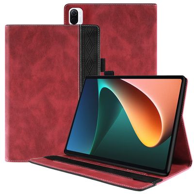Case Cover Compatible With Xiaomi Mi Pad 5/MiPad 5 Pro 11 Inch 2021 PU Leather Case Protect Case Adjustable Fixing Strap Bracket Card Slot Shockproof Tablet PC Case Tablet Cover ( Color : Vermelho )