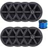 4 Pairs (Qty 8) of JVC 6.5" 100 Watt Peak 2-Way Marine Audio Black Speakers Bundle Combo with 50 Feet 16 Gauge Speaker Wire view 1