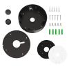 ENS Custom Drilling Junction Box for Security Cameras - Aluminum Enclosure - Dome/Turret/Bullet/Fisheye Cameras Base, 2 Side and 1 Bottom 3/4" Holes - Black, 5.9" Diameter, 8 Pack view 3