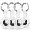 Apple AirTag Case 4 Pack, Anti-Lost Holder with Keychain, Anti-Scratch Protective Cover (White) view 1