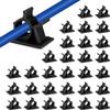 Viaky 30 Black Adjustable Cable Clips, Reusable Buckle Self-Adhesive Wiring Fixing Nylon Bracket Wire Management Suitable for 0.3 Inch Diameter(8mm) Cable view 1