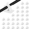 Viaky 30pcs Self-Adhesive Cable Clips-Reusable Adjustable Nylon Bracket Automobile, Indoor and Outdoor Desk Wall Wiring Wire Fixing Management Suitable for Cable Width 0.3''(White) view 1