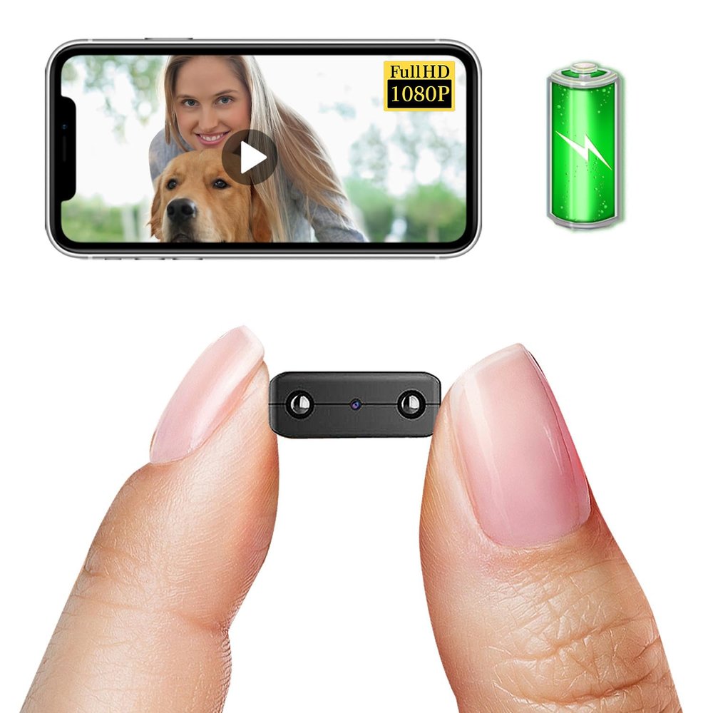 Smallest Wireless Wifi Battery Camera,HD1080P Mini Security Camera,Portable Baby Monitor Camera with Night Vision,Motion Detection,Cloud Storage for Security with iOS Android APP for Indoor/Outdoor