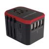 CACTECHS International Universal Travel Adapter Worldwide 4 USB 1 Type C Travel Charger, EU UK European Travel Plug Adapter Europe Power Outlet Converter, Travel Essentials Accessories - Red view 1
