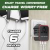 CACTECHS International Universal Travel Adapter Worldwide 4 USB 1 Type C Travel Charger, EU UK European Travel Plug Adapter Europe Power Outlet Converter, Travel Essentials Accessories - Red view 4