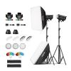 Godox 2 Pack DP600III-V DP600IIIV 1200Ws Photo Speedlite Studio Flash Strobe Monolight Bowens Mount Kit for Studio Shooting with Softbox,Light Stand,Barn Door Kit,Reflector view 1