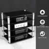KGUSS Mini Audio Component Rack Black Acrylic 2-Layer Rack Aluminium Holders Small Desktop Rack for HiFi Audio Equipment dac Amplifier Amp (Black) view 3
