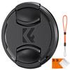 K&F Concept 43mm Lens Cap Cover, 4-in-1 Center Pinch Lens Cover + Anti-Loss Keeper Leash + Microfiber Cleaning Cloth Kits Compatible with Nikon, Canon, Sony, Fujifilm Camera Lenses view 1