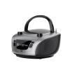 LONPOO Portable Boombox - CD Player, Bluetooth, USB, MP3, AUX, FM and AM Radio, Portable, Built-in Stereo Speakers, Carrying Handle, LCD Display, Gray view 1
