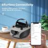 LONPOO Portable Boombox - CD Player, Bluetooth, USB, MP3, AUX, FM and AM Radio, Portable, Built-in Stereo Speakers, Carrying Handle, LCD Display, Gray view 4