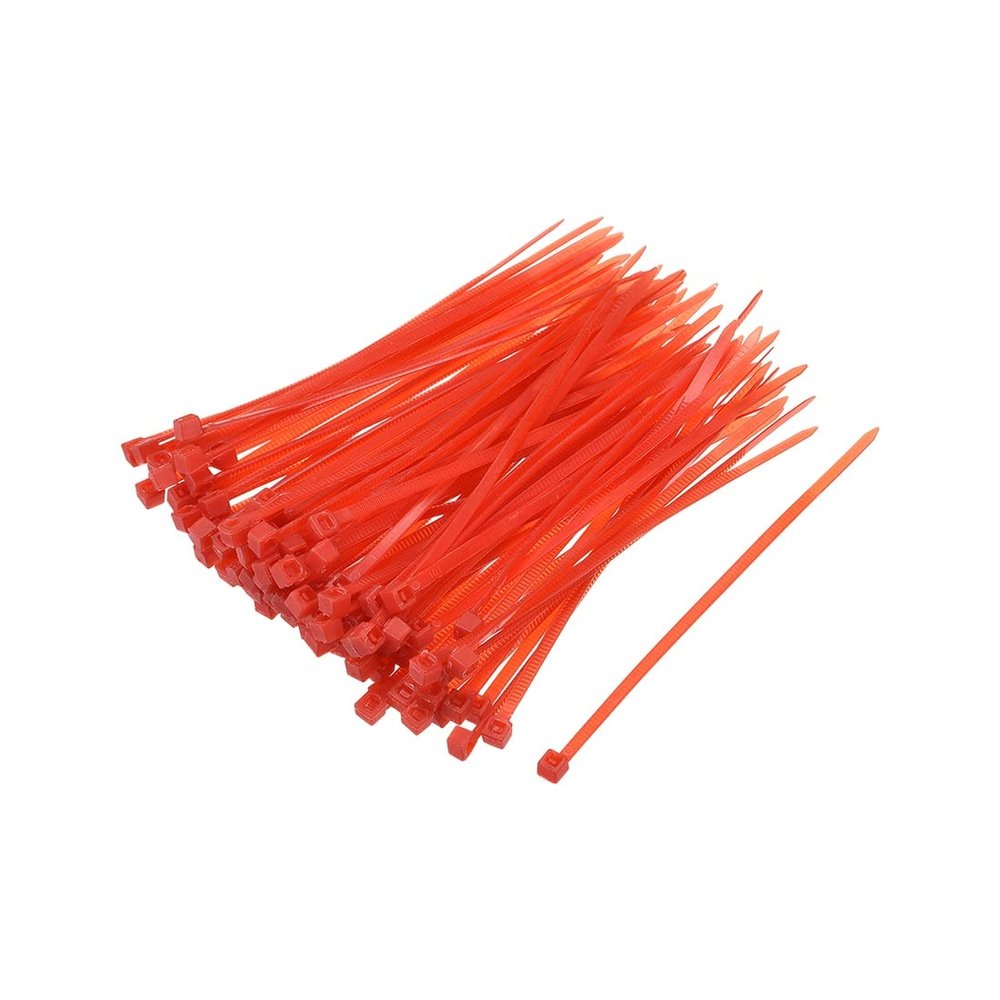 LJFMDLN 1000pcs Cable Zip Ties 100mmx1.8mm Self-Locking Nylon Tie Wraps Red Single-use Locking Flexible Cable Tie
