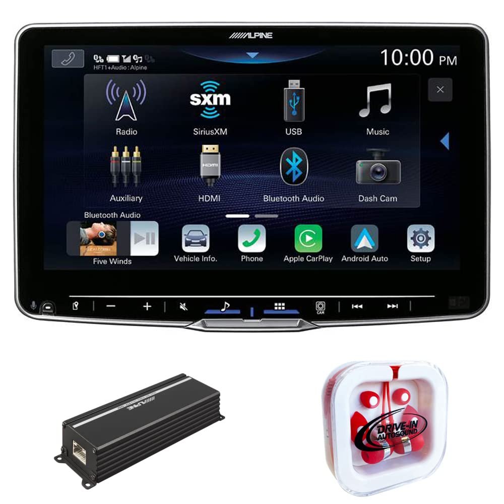 Alpine Halo9 ILX-F509 9" Digital Multimedia Receiver & (Does Not Play Discs) w/Alpine KTP-445A Power Pack Compact Upgrade Amplifier
