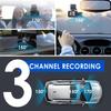 3 Channel Wi-Fi Dash Cam, 4K + 1080P Front and Inside, Front and Rear Inside 1440P Three Way Dash Camera for Cars, IR Night Vision, TF SD Card Included, App Connection view 2