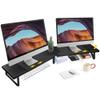 Across-Star Dual-Monitor Stand for Desk - Large Adjustable Length and Angle Riser for 2 Monitors, Double Computer Desktop Organizer, Shelf for TV, Laptop, Printer view 1