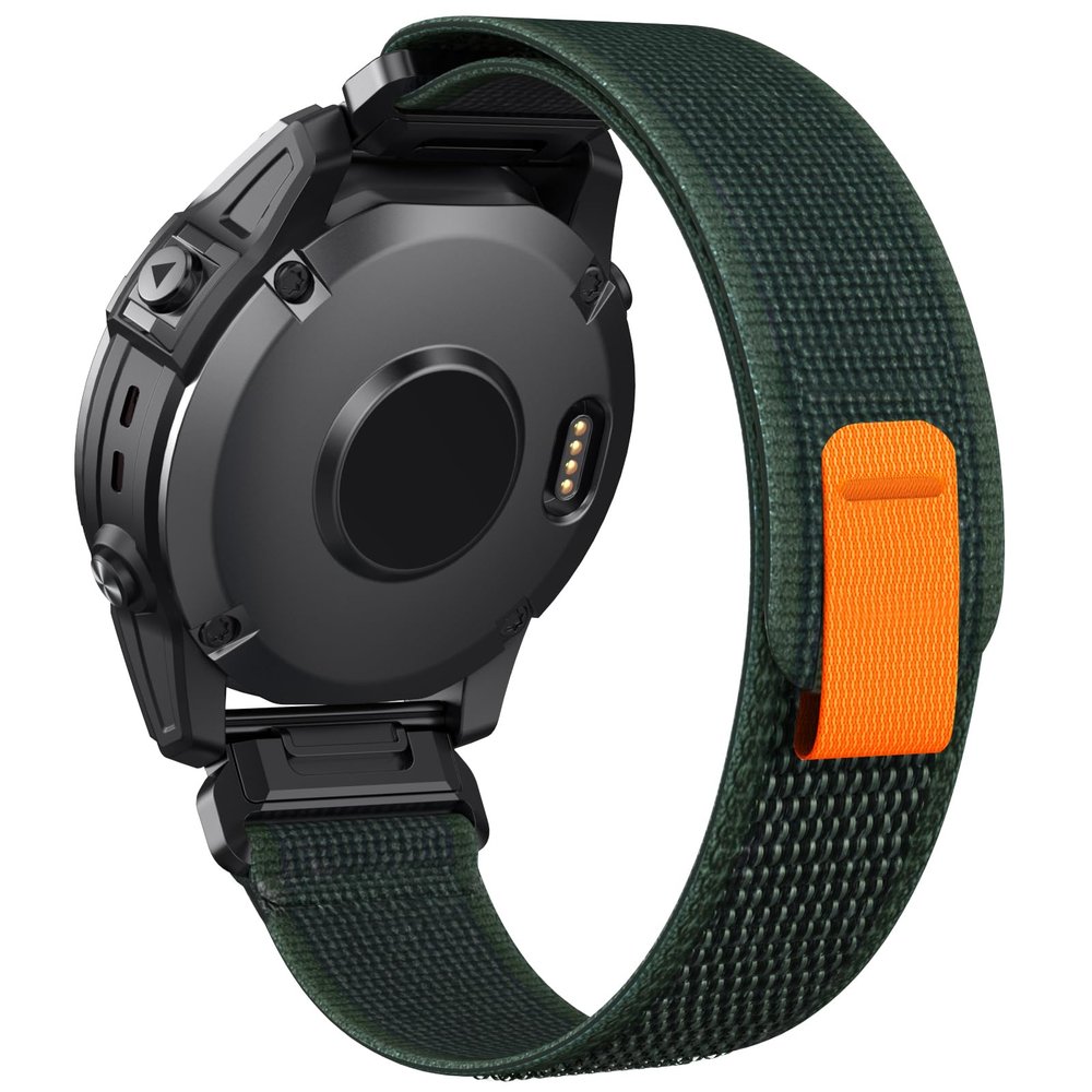 ANCOOL Compatible for Garmin Fenix 7X/6X/5X Band, 26mm Easy Fit Nylon Straps for Garmin Fenix 3/5X Plus/6X Pro/Tactix Delta/Enduro 2 Bands (Army Green)