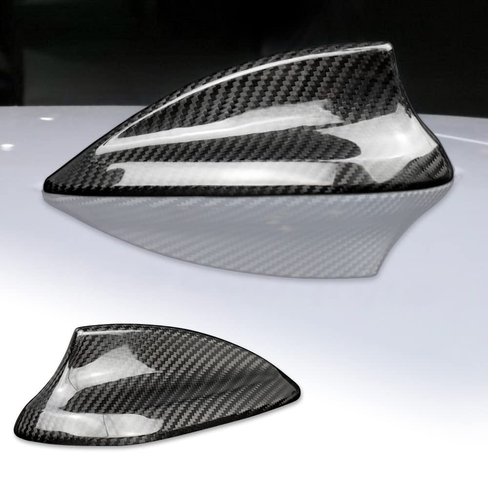AIRSPEED Carbon Fiber Car Shark Fin Antenna Cover Antenna Toppers Sticker for BMW F20 F21 F52 F45 F46 F31 F34 GT G31 G32 GT F48 F49 F39 G01 G08 G02 F15 F85 G05 F16 F86 G07 Exterior Accessories, Black