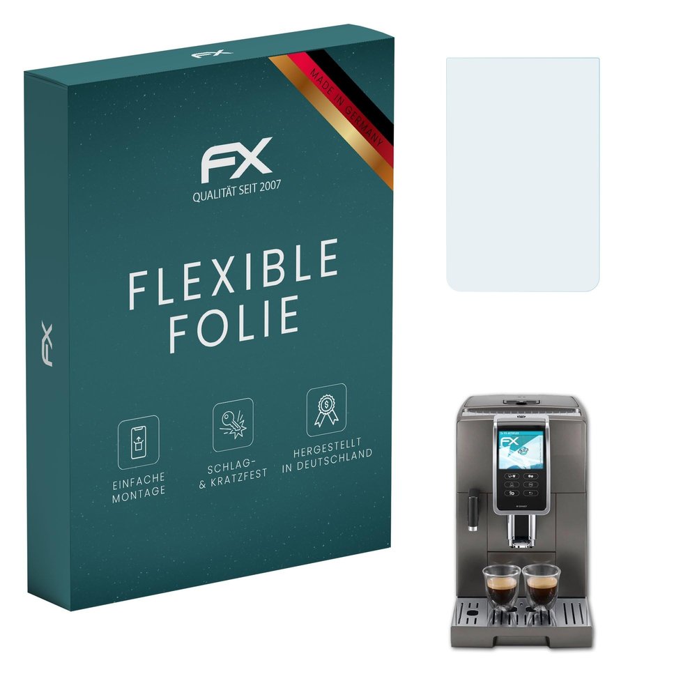 atFoliX Screen Protector compatible with DeLonghi Dinamica Plus ECAM370.95.T Protector Film, ultra clear and flexible FX Screen Protection Film (2X)
